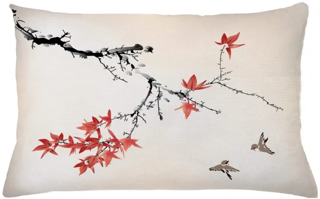 ABAKUHAUS Kussenhoes – 65x40 cm – Beidzijdig bedrukt – Rits – Kleurvast Coral Zwart