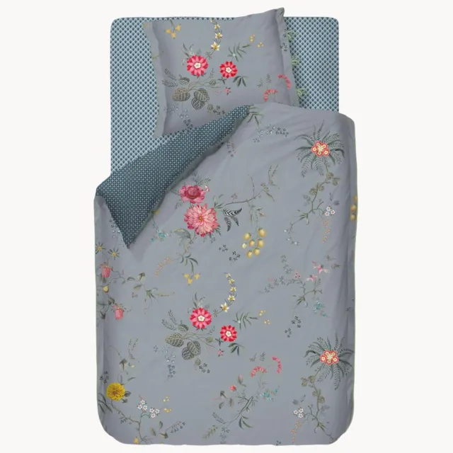Pip Studio Katoenen perkal dekbedovertrekset Fleur Grandeur Blauw