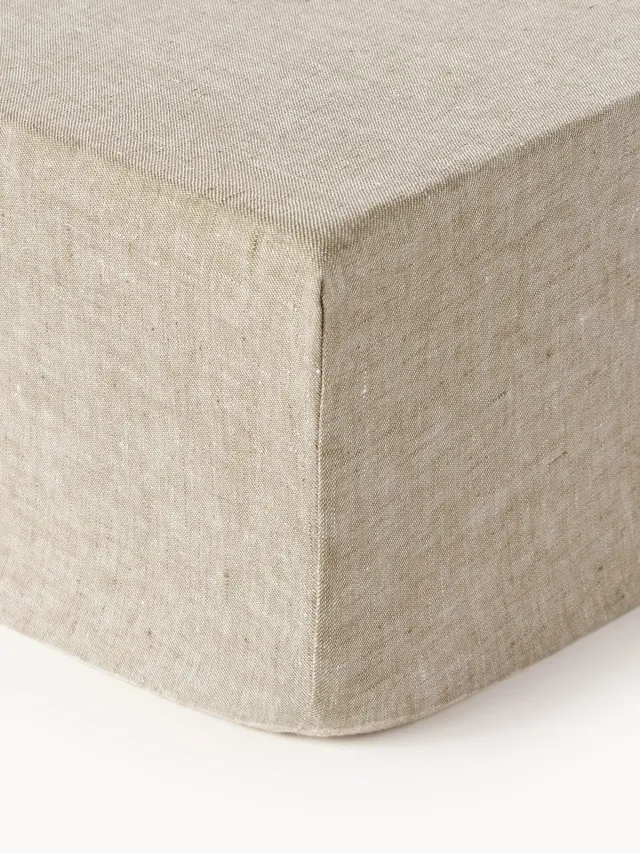 Westwing Collection Boxspring hoeslaken Linna, linnen Taupe