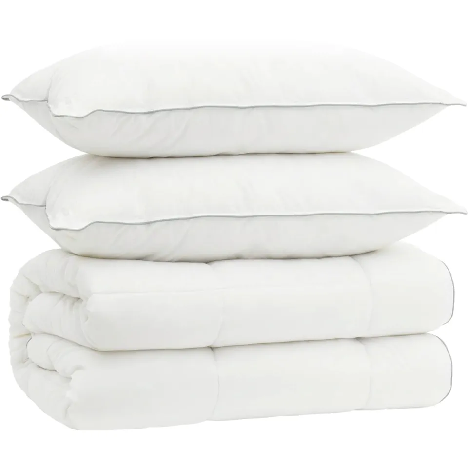 vidaXL Dekbed en Kussen Set 3 st 240x260 cm 4 seizoenen 140+220 GSM wit, foto 4