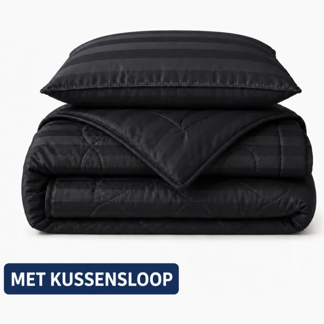 decoware Dekbed Zonder Overtrek 140x200 cm - Antraciet - Hotel Velvet – Met Kussensloop - Wasbaar - Hoesloos Dekbed Antraciet Hotel