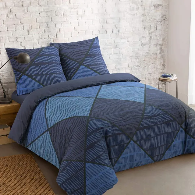 Ibenzoa Zachte en Comfortabele Dekbedovertrekset van 100% Katoen - 240x220cm met 2 Kussenslopen blauw