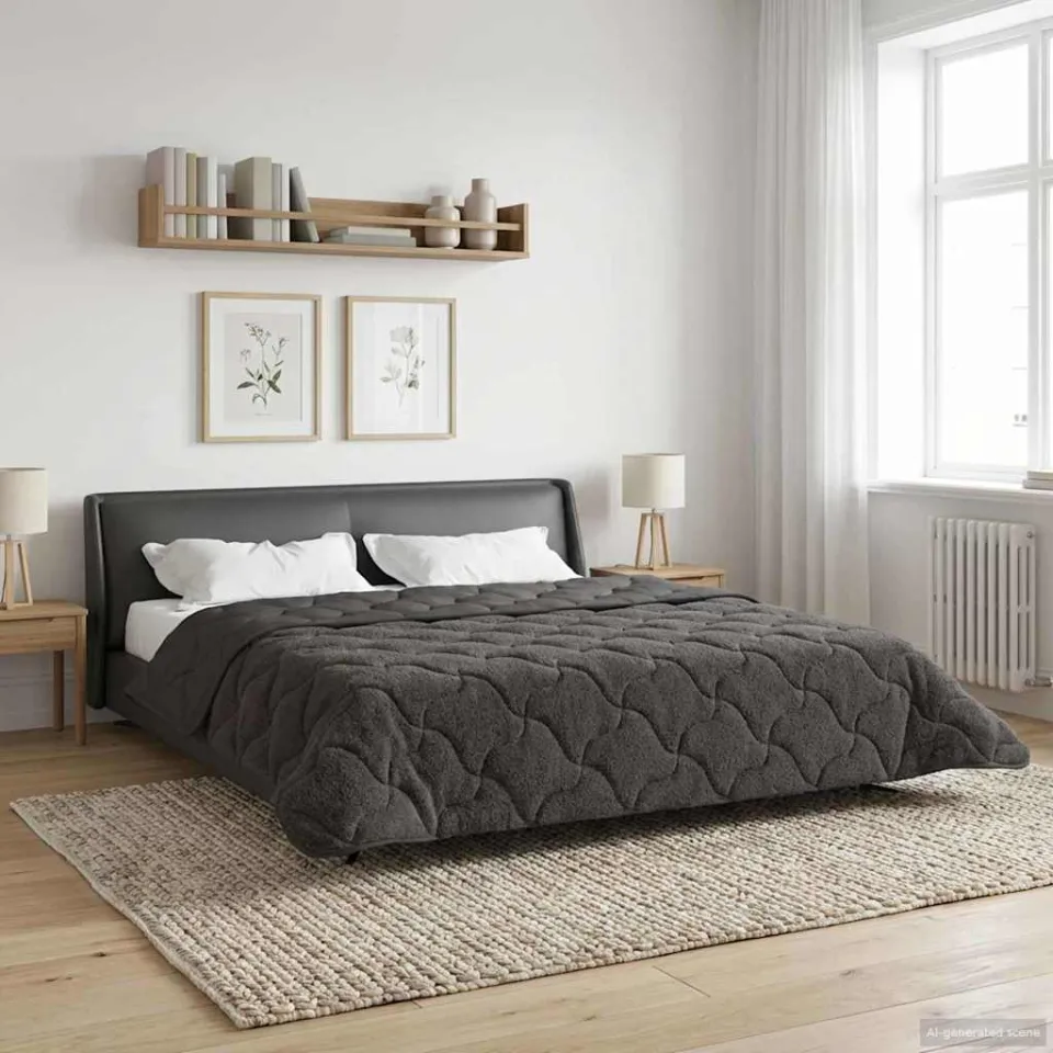 vidaXL Vol jaar dekbed 200 x 200 cm anthraciet, foto 4