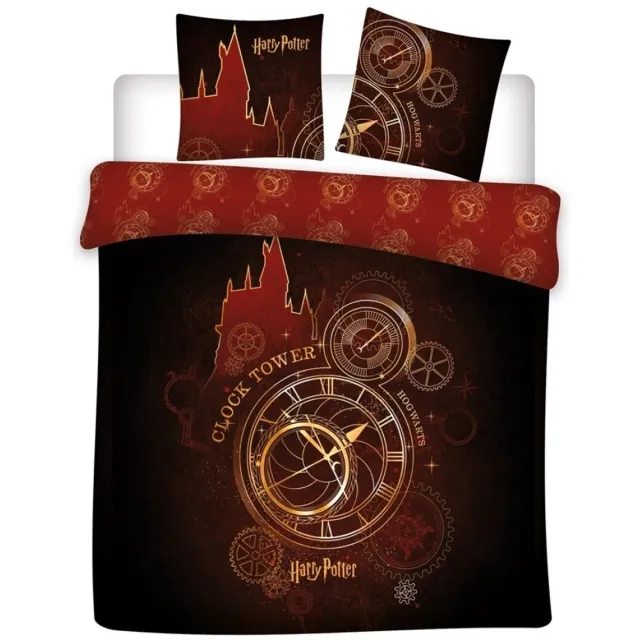 Harry Potter Dekbedovertrek, Clock Tower - Lits Jumeaux - 240 x 220 cm - Polykatoen Multi