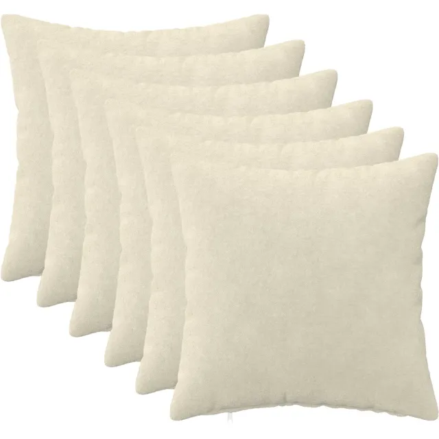 vidaXL Kussensloop 6 st HEERLEN Crèmekleurig 45 x 45 cm