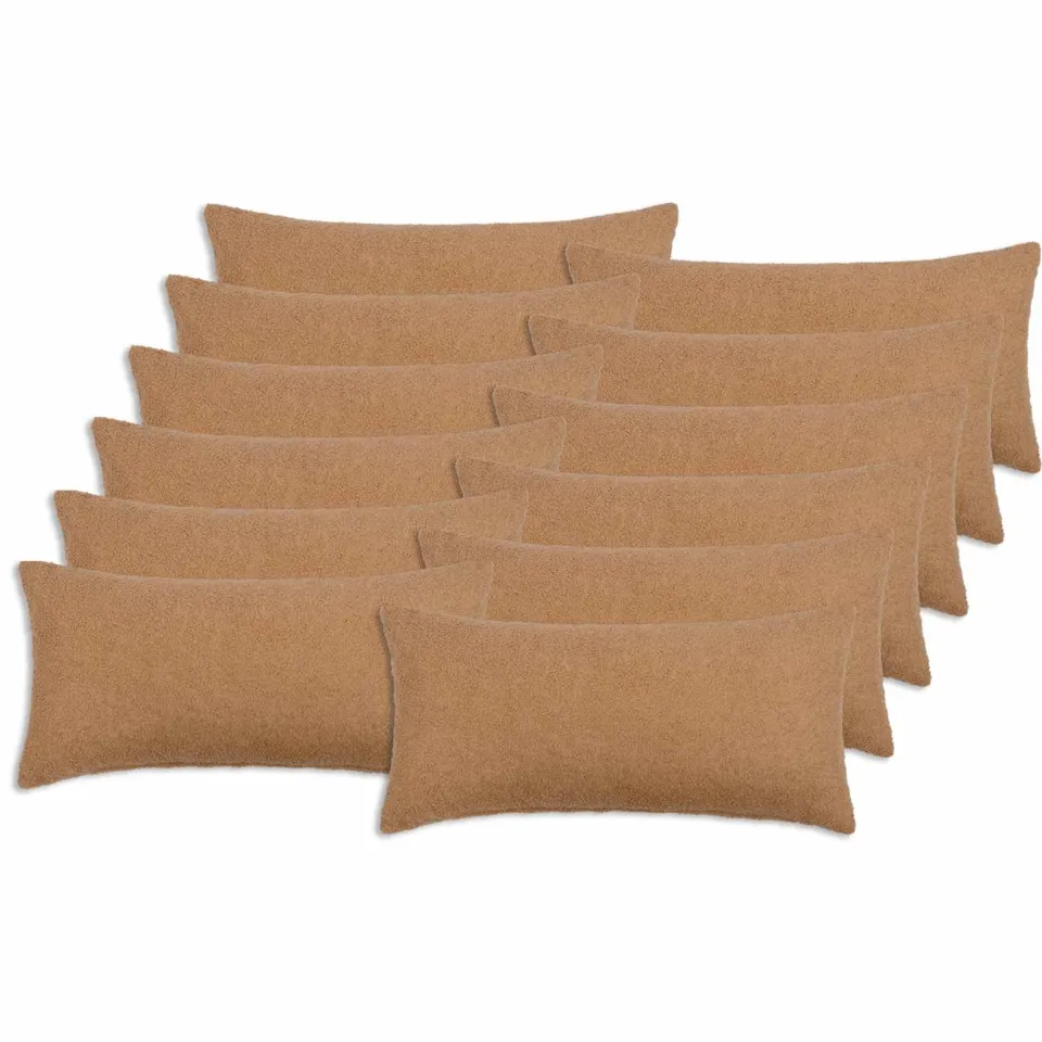 vidaXL Kussensloop 12 st HEERLEN Beige 40 x 80 cm Bouclé, foto 3
