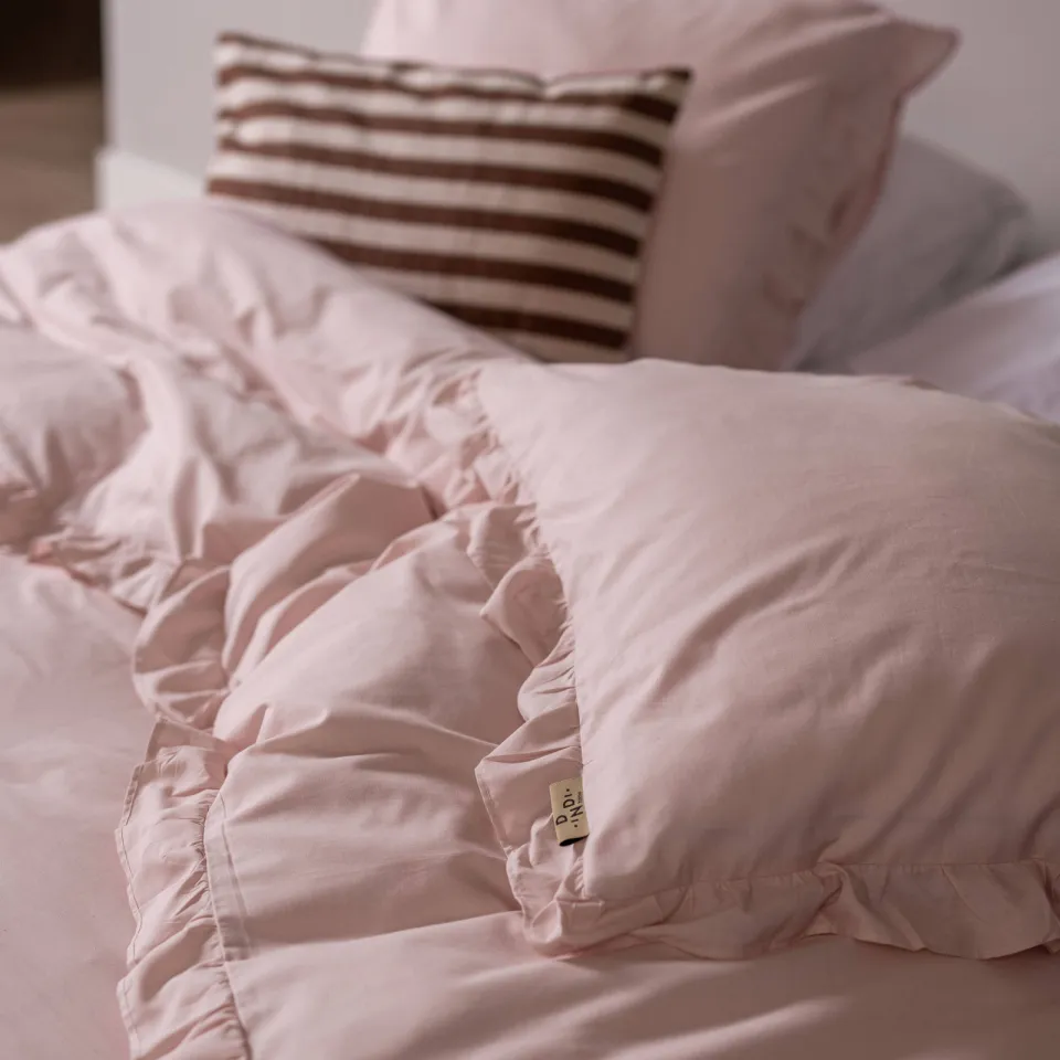 Dindi Home katoenen dekbedovertrek 2-persoons roze met ruffles (200x220 cm), foto 6