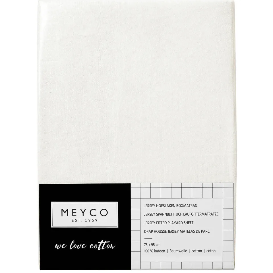 Meyco jersey hoeslaken boxmatras 75x95 cm offwhite, foto 3