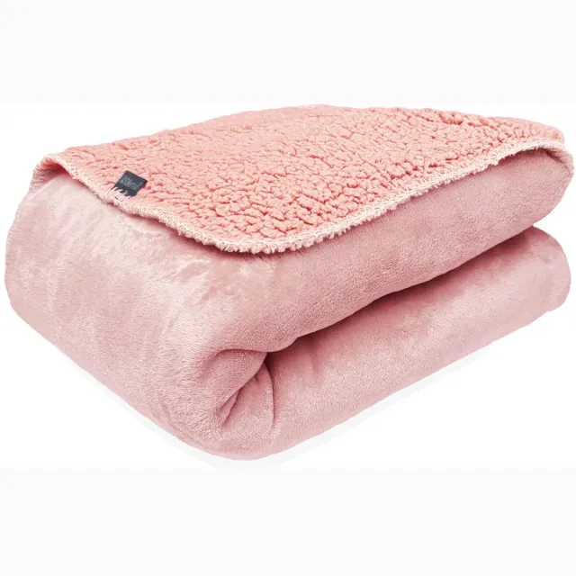 HOOMstyle Lotus Plaid - Fleece Deken - Teddy - 130 x 170 cm - Potpourri Roze