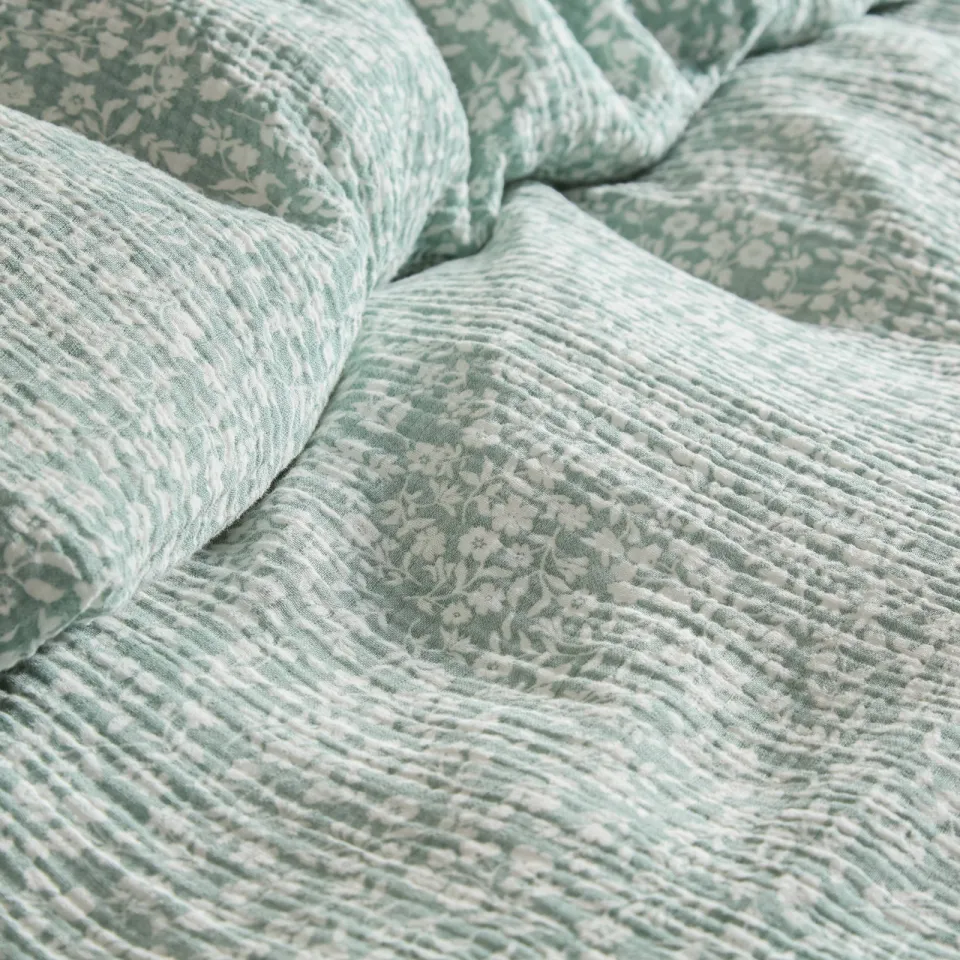 NOUS Living mousseline dekbedovertrek 2-persoons (200x220 cm) groen, foto 6