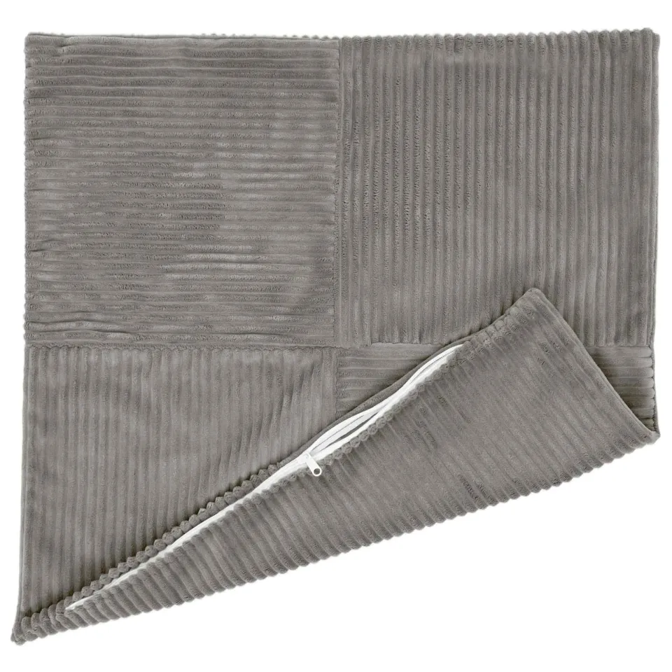 vidaXL Kussensloop 2 st ALMELO Lichtgrijs 80 x 80 cm corduroy, foto 3