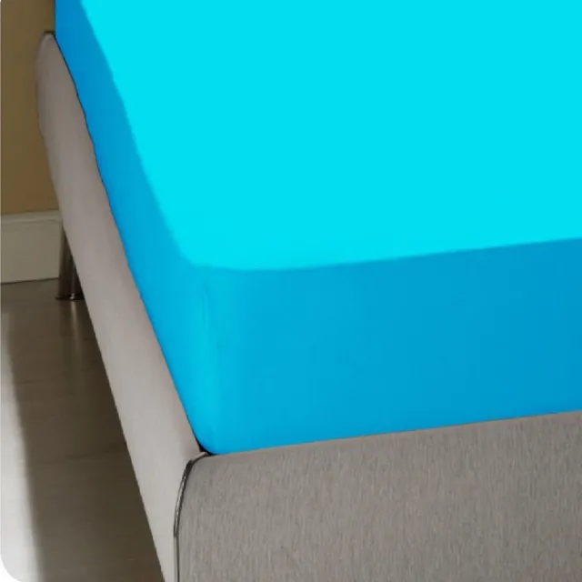 Homéé® Hoeslaken Jersey stretch aqua 160/180x200/220 +35cm tweepersoons bed 100% katoen