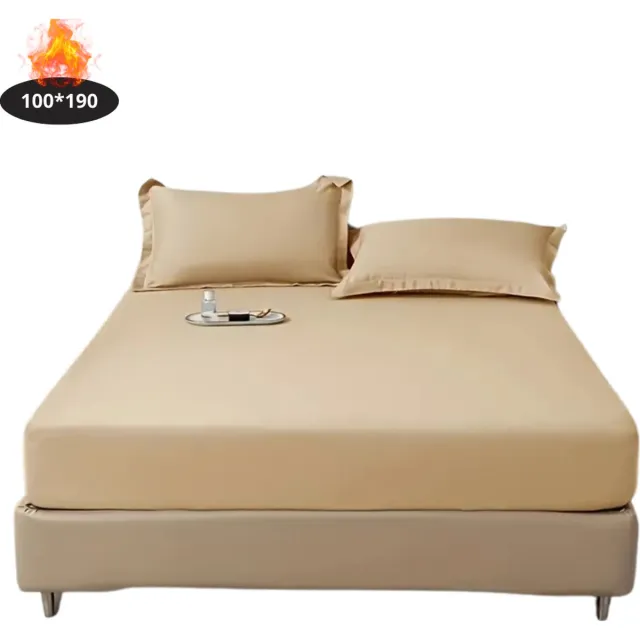 Bovista Hoeslaken Set - Inclusief Kussensloop - 3 Delige Set - Beddengoed - Fitted Sheet - Pillow Case - Bed - Licht Kaki 100 x 190 Licht Khaki