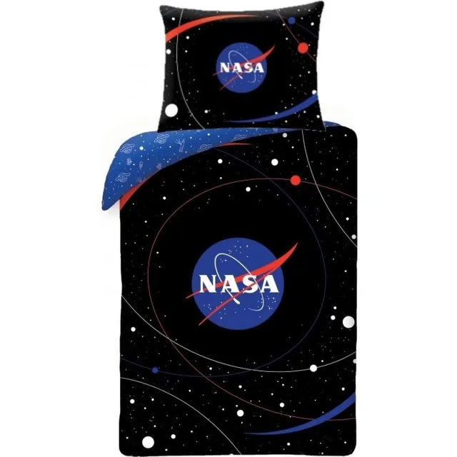 Nasa Dekbedovertrek Spacemap - Katoen Zwart