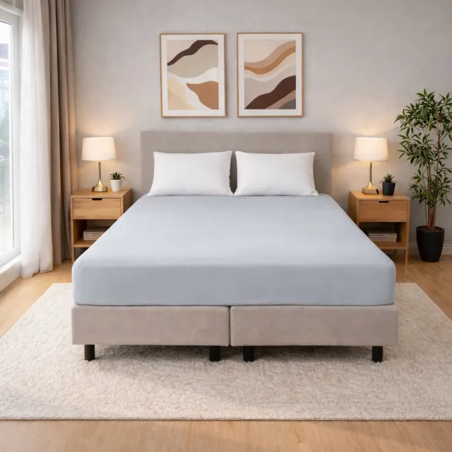 Polydaun hoeslaken - Jersey - lichtgrijs - 140/160x200/220 cm