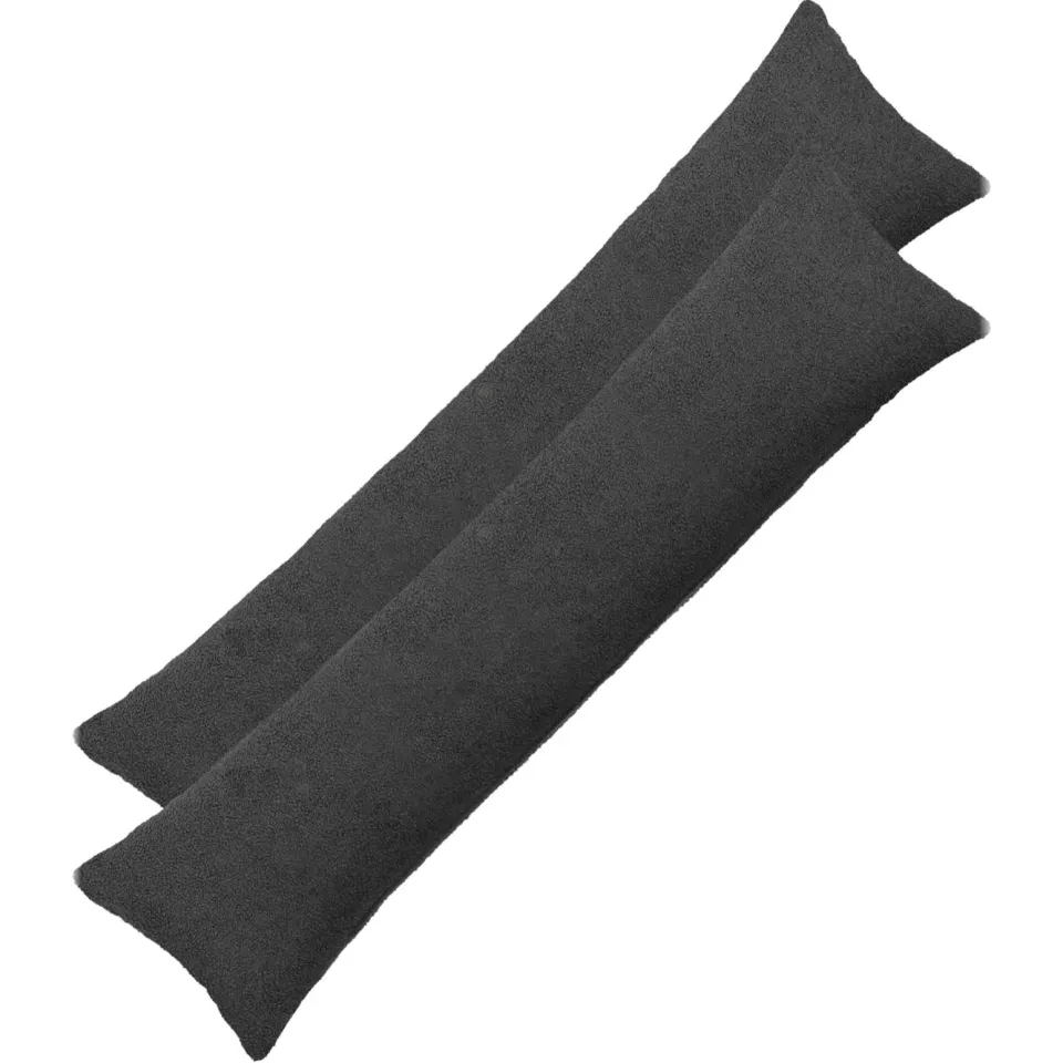 vidaXL Kussensloop 2 st HEERLEN Donkergrijs 40 x 145 cm Bouclé, foto 3