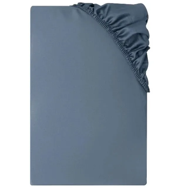 livarno home Hoeslaken van fijn Flanel - Puur katoen - Blauw - 180-200x200 - Zacht en warm