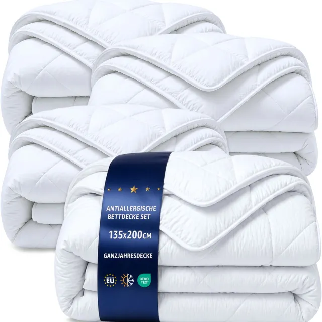 Amazinggirl Dekbed zonder overtrek 135x200 cm – all-season Gewatteerd en Microvezel dekbedden naar bed wit warm licht Set: 4 X dekbed 135 x 200 cm Tweede keuze Oeko-Tex deken voor alle seizoenen
