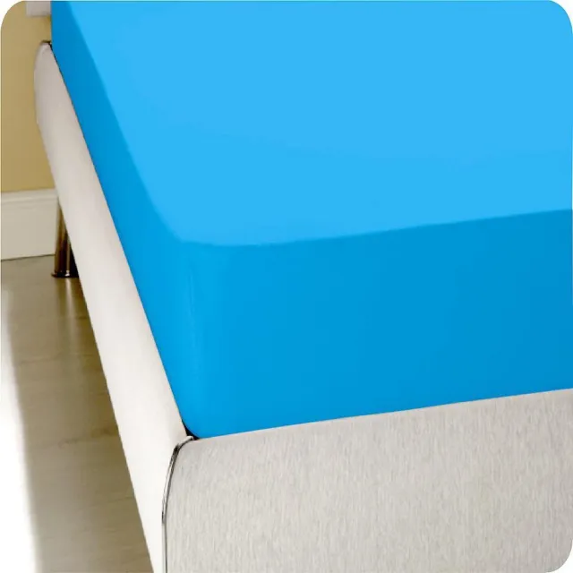Homéé® Hoeslaken Jersey stretch turquoise 120x200/220 +30 cm twijfelaar 100% katoen‎