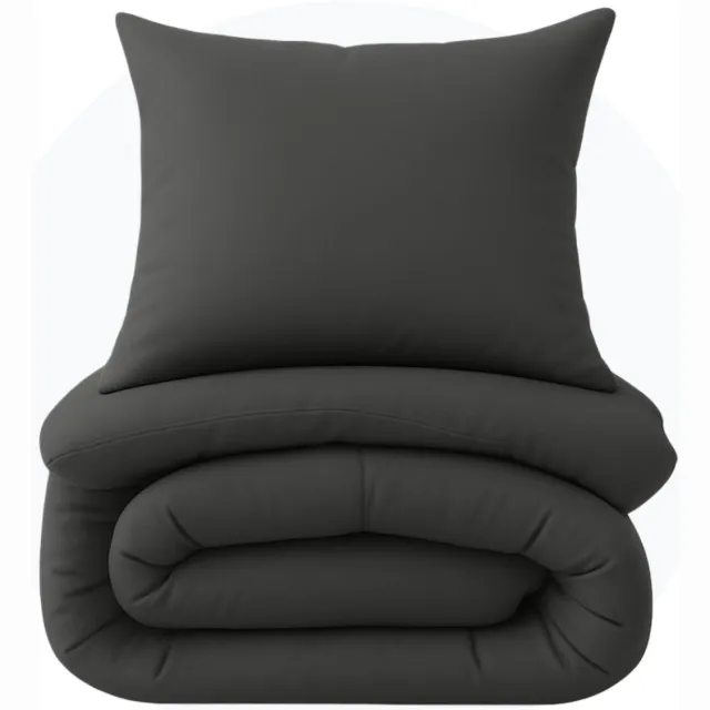 SimplyDream wasbaar dekbed - Eenpersoons - 140x200 cm - Donker Grijs Donkergrijs