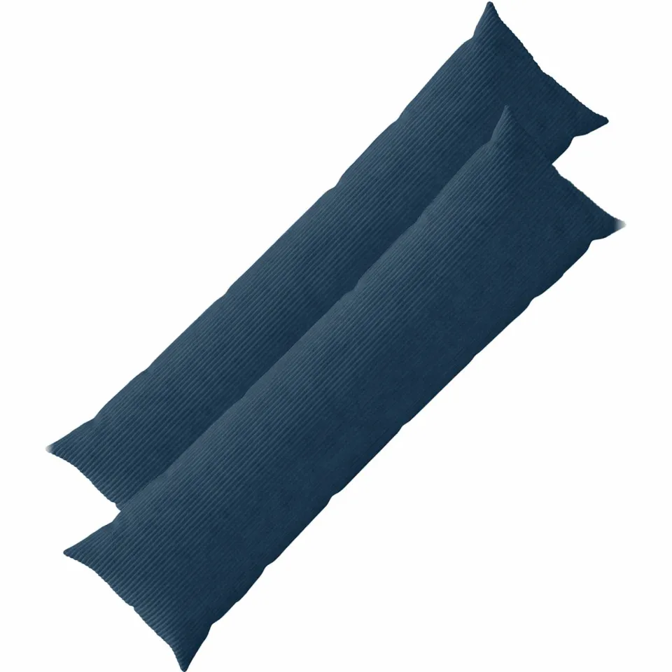 vidaXL Kussensloop 2 st HEERLEN Marineblauw 40 x 145 cm corduroy, foto 3
