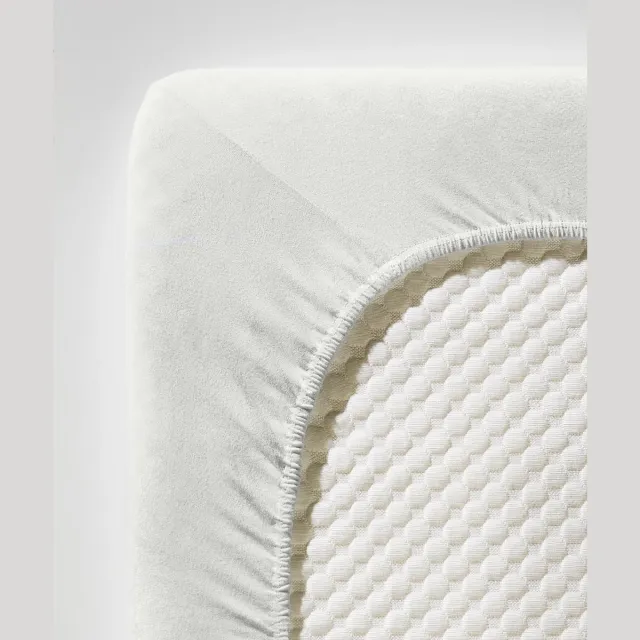 Fleuresse hoeslaken | Jersey stretch hoeslaken | gemaakt van katoen en elastaan | Made in Germany | wasbaar op 60 graden | geschikt voor matrassen tot 26 cm hoog | wolwit