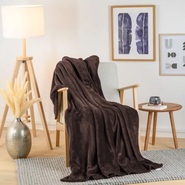 Ibenzoa Zachte en Comfortabele Fleece Dekens – Perfect voor Elke Ruimte donkerbruin