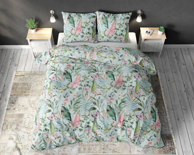 Sleeptime polyester-katoenen dekbedovertrek 2 persoons (200x220 cm) groen, foto 2