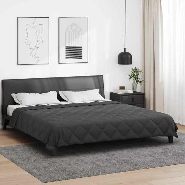 vidaXL Vol jaar dekbed 200 x 220 cm 300 gsm Microvezel Antraciet Anthraciet