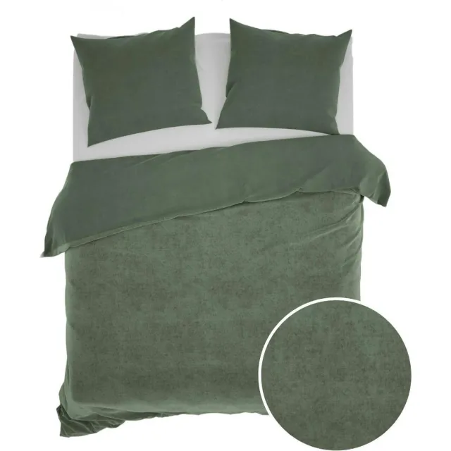 Zo! Home Velluto Dekbedovertrek - Lits-jumeaux - 240x200/220 cm - Army Green