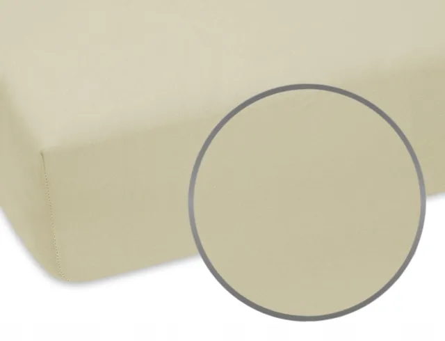 Designpremium Jersey hoeslaken ecru 80x180 cm met elastiek