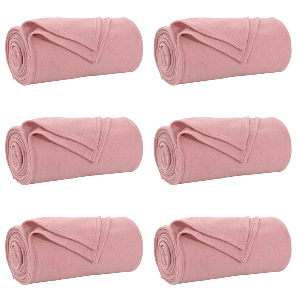 vidaXL Kleden 6 st Roze 270 x 240 cm 5,44 kg Fleece