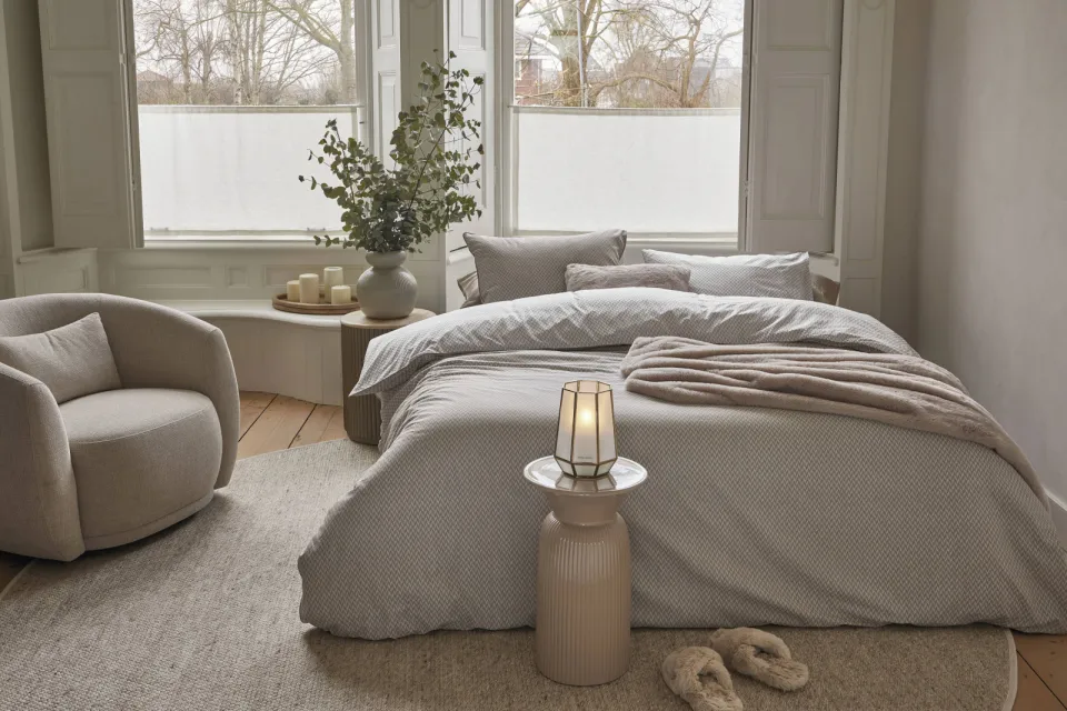 Riviera Maison katoenen dekbedovertrek 1-persoons (140x220 cm) taupe, foto 3