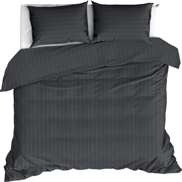 Livello Dekbedovertrek Pinstripe Anthracite Lits-jumeaux 260