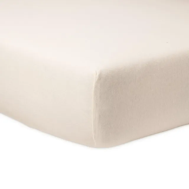 Vitality Pur Luxe Jersey Tweepersoons Hoeslaken Off White – Extra Zacht & Ademend – Stretch Hoeslaken voor Boxspring en Matras tot 30 cm – 180x200cm