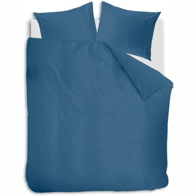 Auping Navy blue satin Dekbedovertrek - Tweepersoons 240 x 220 cm - Katoensatijn - Blauw