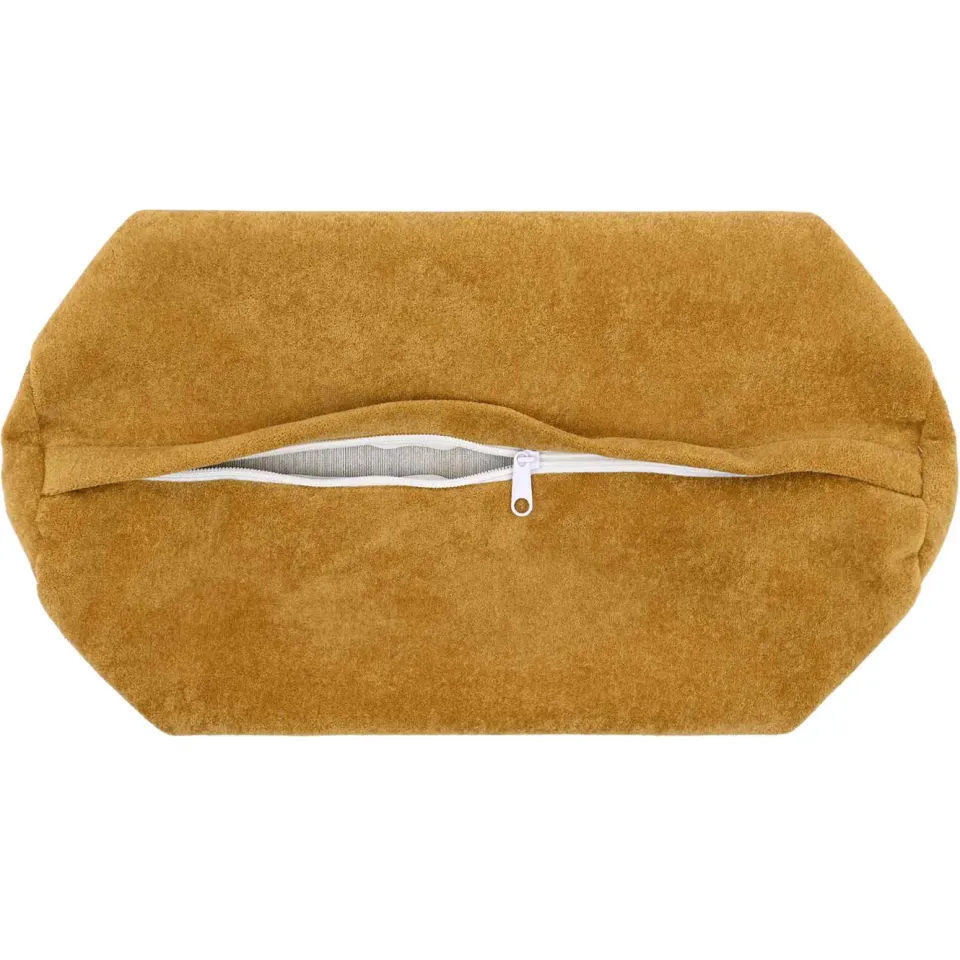 vidaXL Kussensloop 2 st HEERLEN Geel Dia. 15 x 40 cm Microfiber Fleece, foto 4
