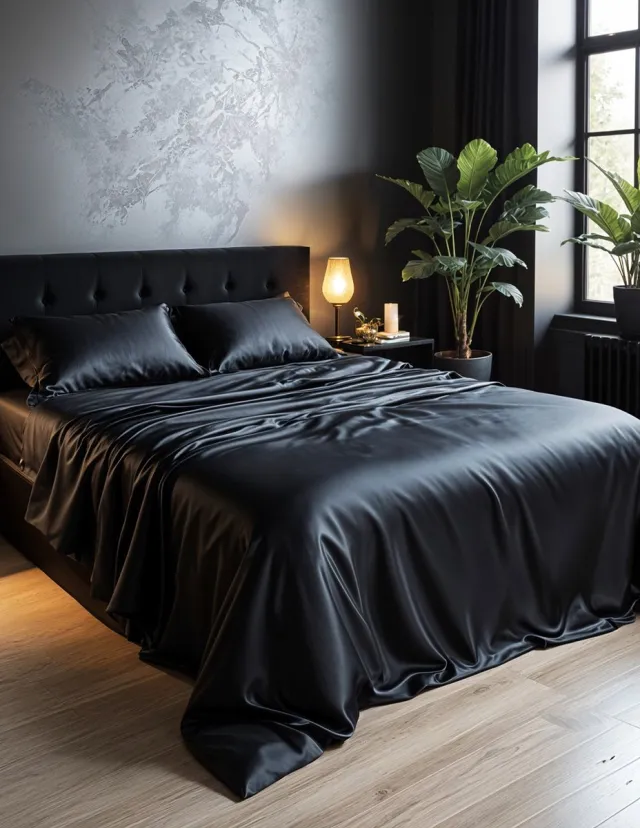 inSilk Zijden dekbed overtrek Nuovo Seta Zwart 140 x 200/220 - Set inclusief Zijden Kussensloop - 100% Puur Zijde