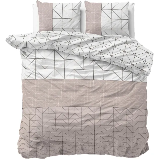 Sleeptime Flanel Gino Dekbedovertrekset - Lits-Jumeaux - 240 x 200/220 + 2 kussenslopen 60x70 - Taupe Gino Taupe
