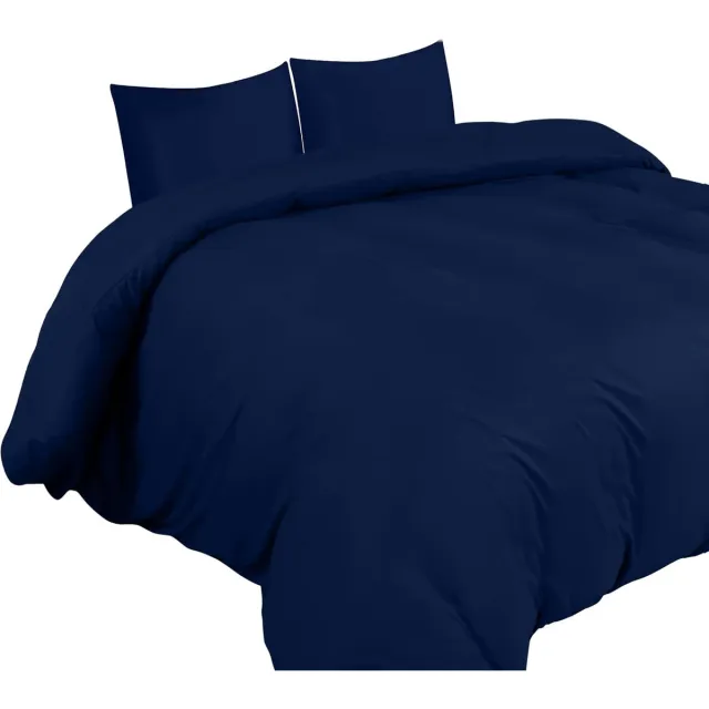Famanu Dekbedovertrek Set - Zachte Microvezel Dekbedovertrek 155x220cm met Kussenslopen 80x80cm - Beddengoed Dekbedovertrek Set - Marineblauw