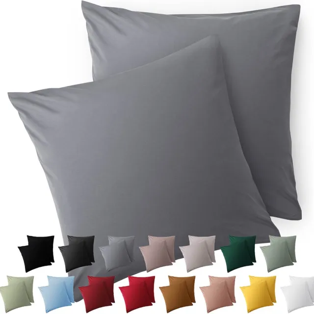 Blumtal Kussensloop Microvezel Kussenhoes 50 x 50 cm - Grijs - Met Rits - Set van 2