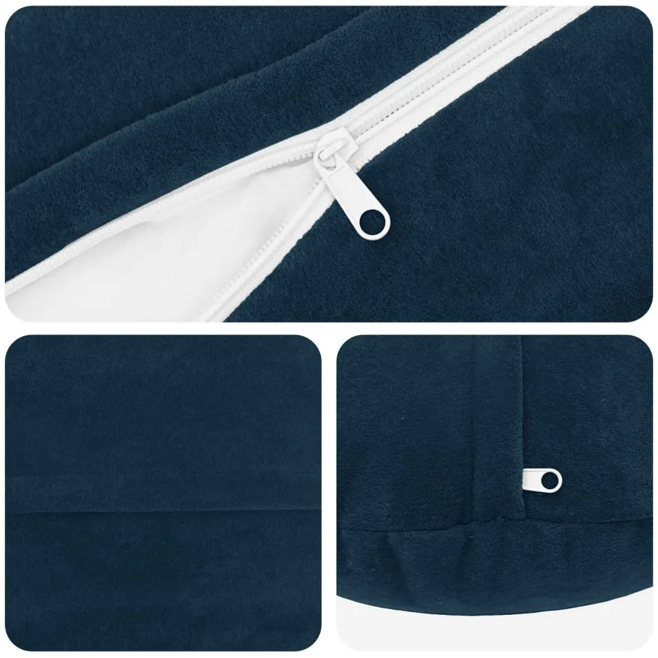 vidaXL Kussensloop 2 st HEERLEN Blauw Dia. 60 cm Microfiber Fleece, foto 4