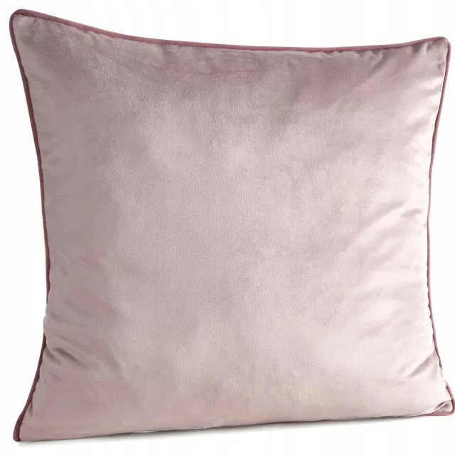 Eurofirany Gaja Decoratieve Kussensloop 45x45cm Poederroze Velours met Paspel