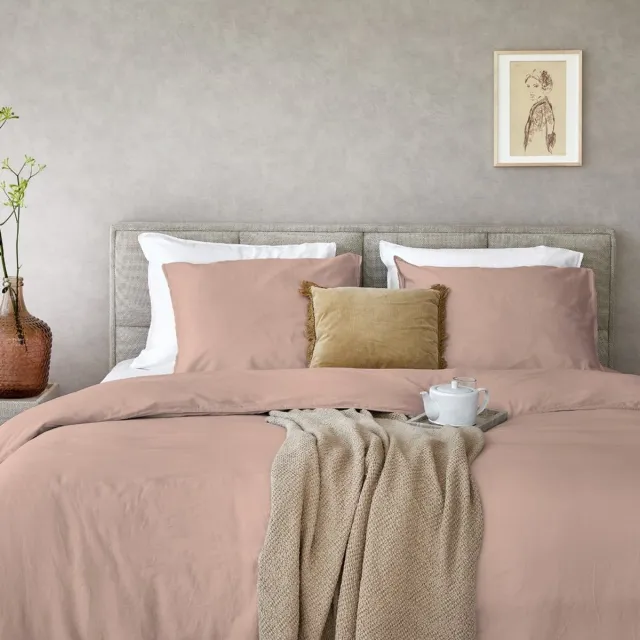 Dreamers Den gewassen Katoensatijn 300 TC Pastel Brique - 200x200/220cm (260cm lengte)