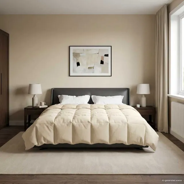 vidaXL Winter Dekbed 200 x 200 cm Winter Microfiber (100% polyester) Crème