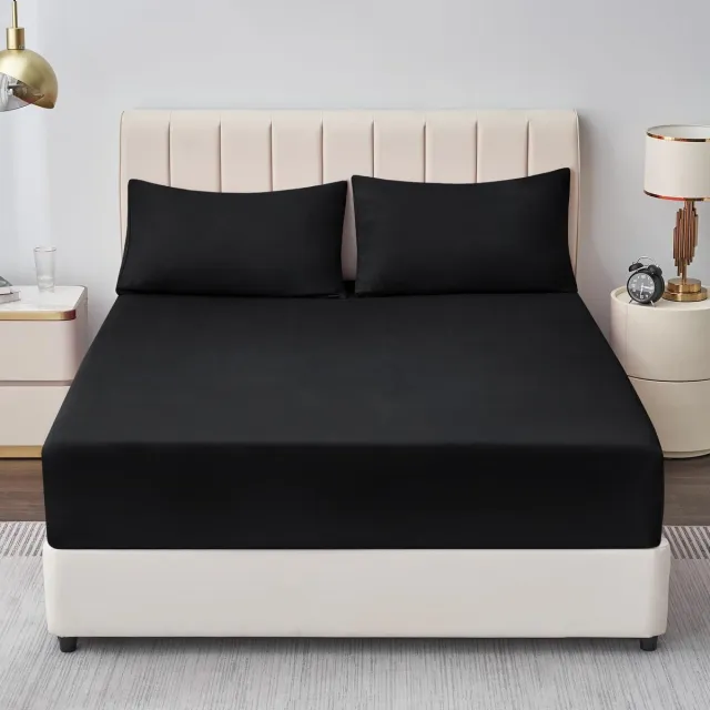 Unyqoos Zacht En Luxe Hoeslaken Voor Diverse Matrassen - 160 x 200 cm - Premium Microvezel - Zwart