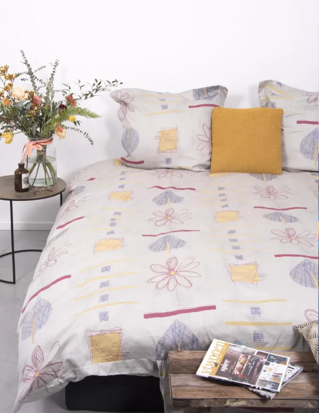 Dreamhouse Dekbedovertrekset Belford Grijs Satijn 240x200/220 cm Wit