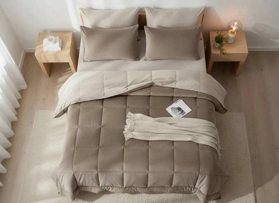 W velvet dekbed zonder overtrek - taupe, foto 4