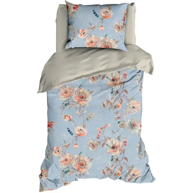 Satin D Or Satin d'Or Charlotte Dekbedovertrek - Eenpersoons - 140x200/220 cm - Blue