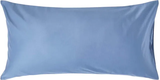 Homescapes Luxe Satijn Kussensloop 50x90 cm – Staalblauw – 100% Egyptisch Katoen – Draaddichtheid 1000